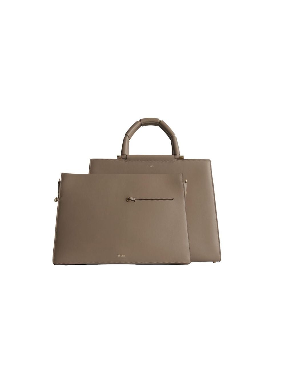 Seyer Brown Segment Duet Tote Bag, Large