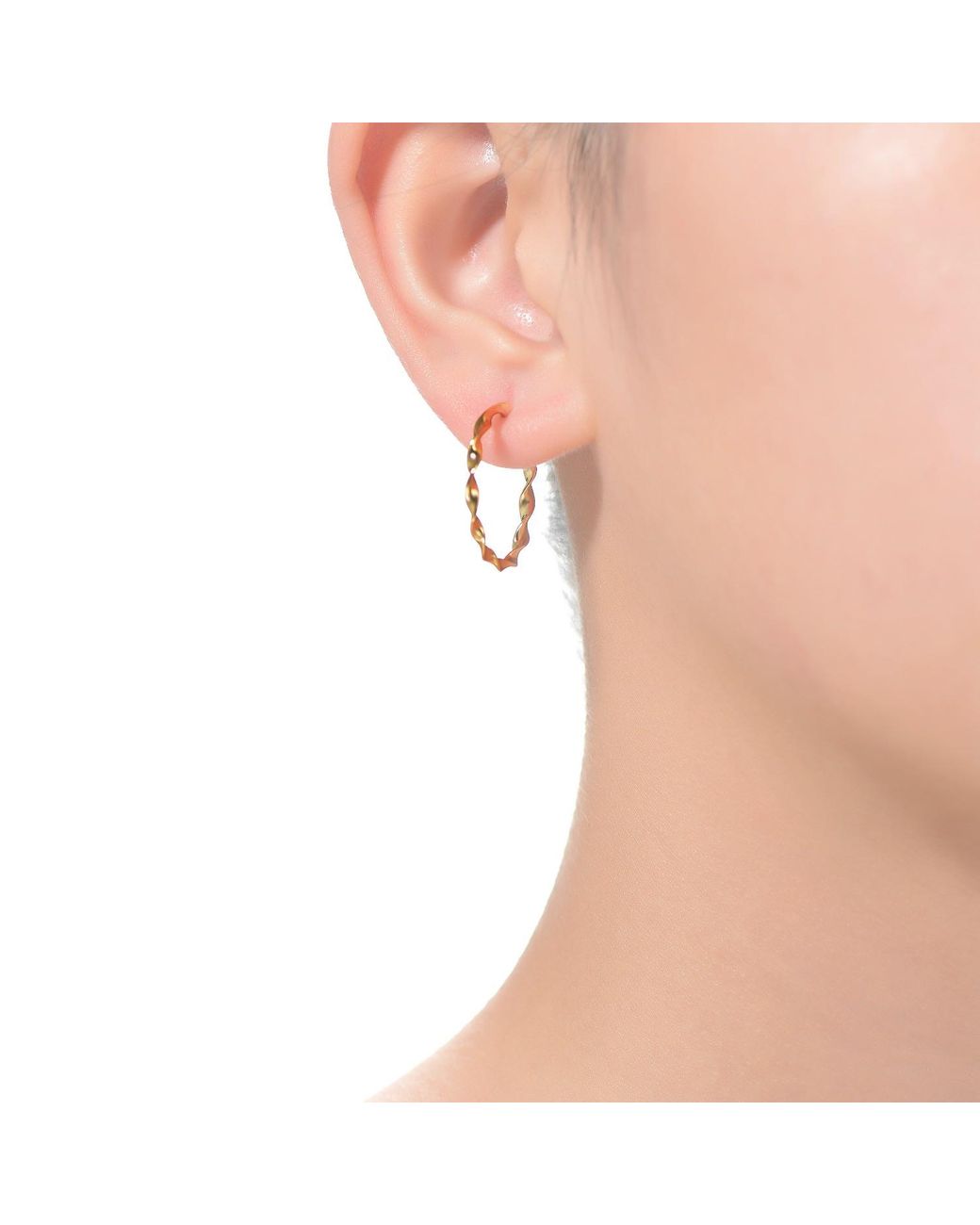 Genevive Jewelry Metallic Rachel Glauber Plated Curved Open Hoop Earrings