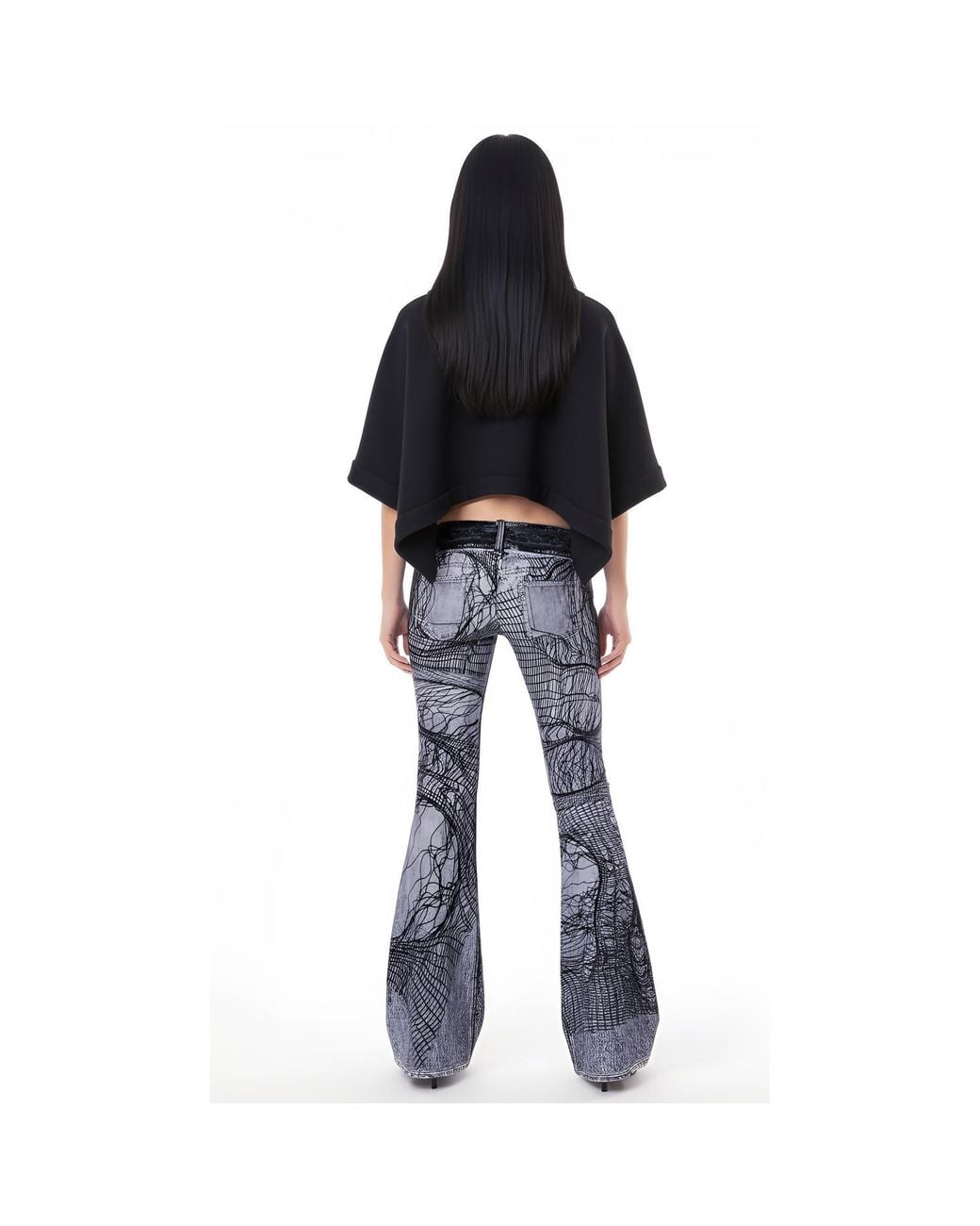 Ipng Design Blue Halloween Bell Bottom Pants