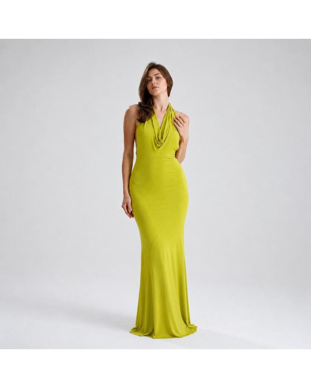 Maison De Gala Yellow Selene Lime Gown