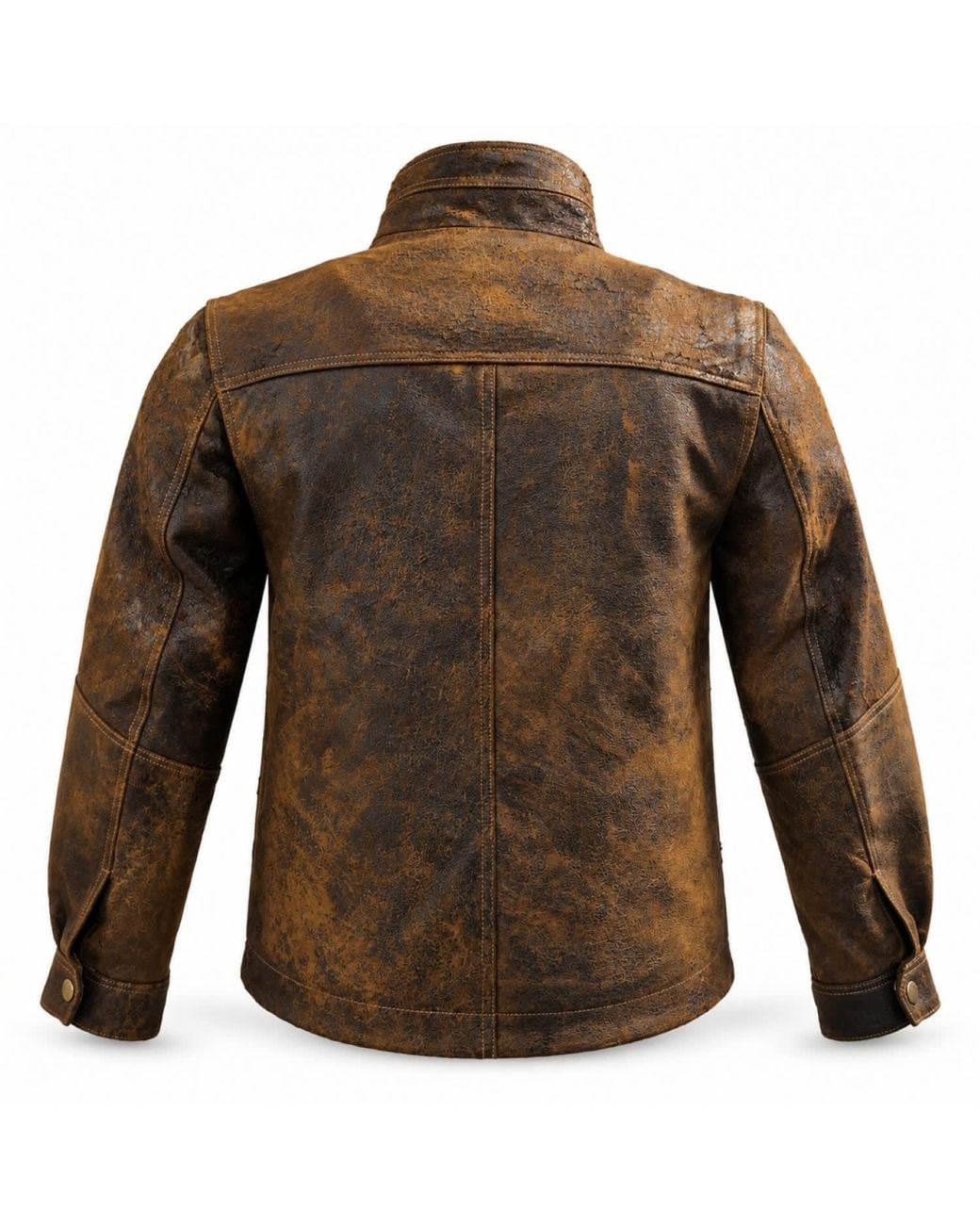 Zasta Studio Brown Heritage Luxe Textured Leather Jacket for men