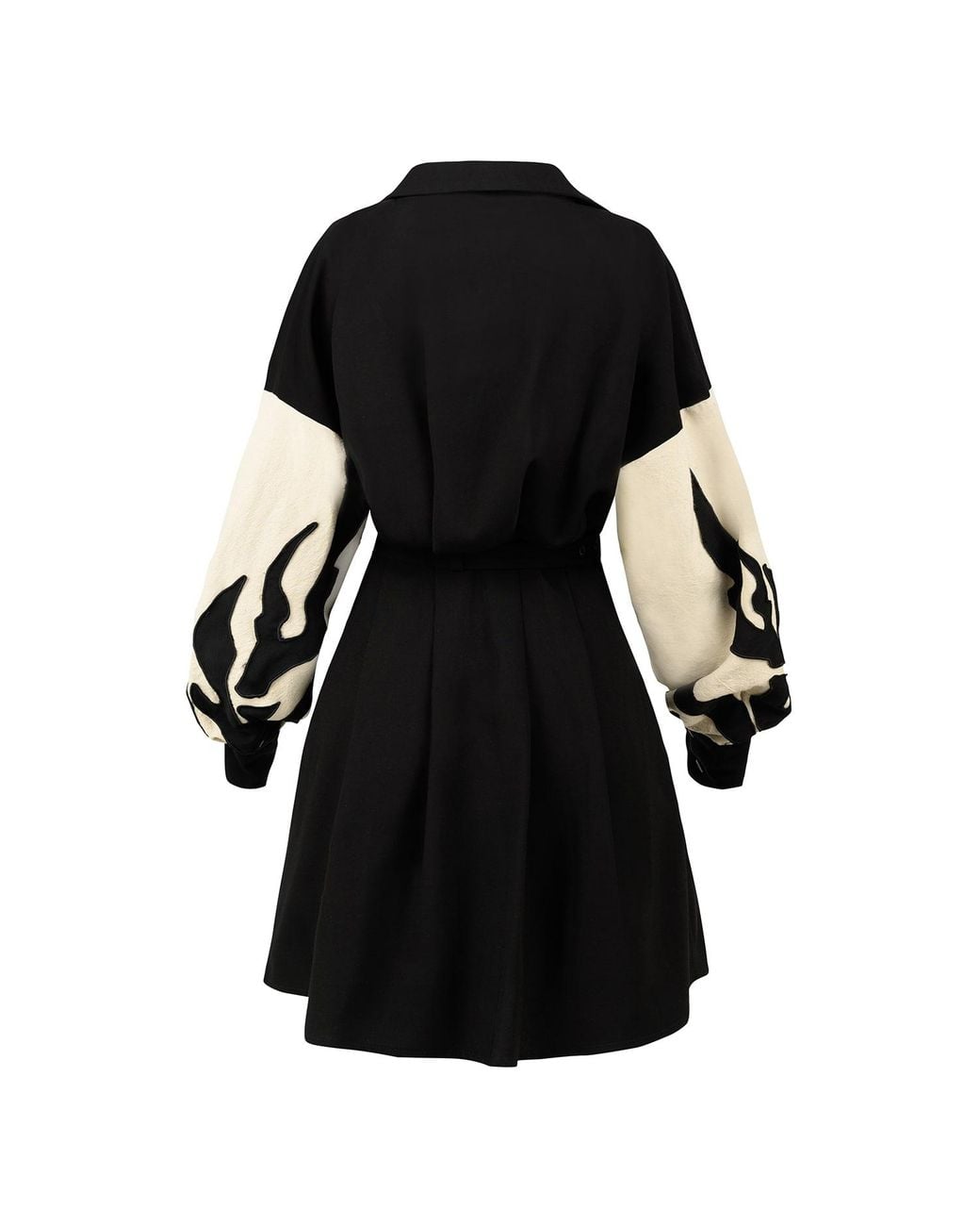 ALINA CERNĂTESCU Black Neutrals Avril Cotton Mini Classic Daywear Office Embroidered Dress