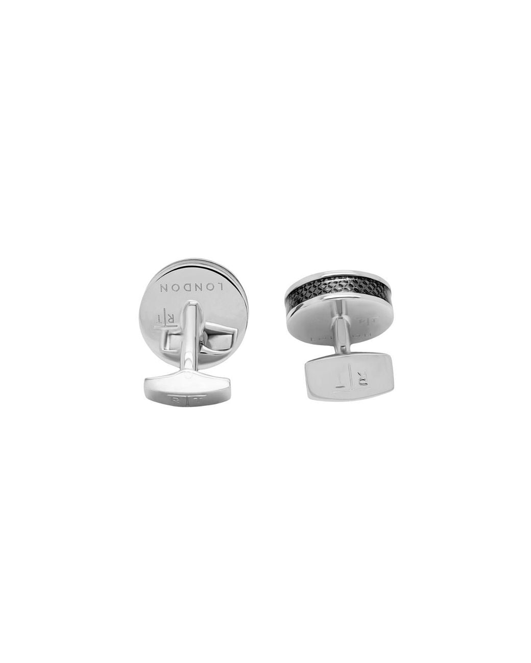 Tateossian Black Carbon Tablet Cufflinks With Palladium Plated & Carbon Fibre for men