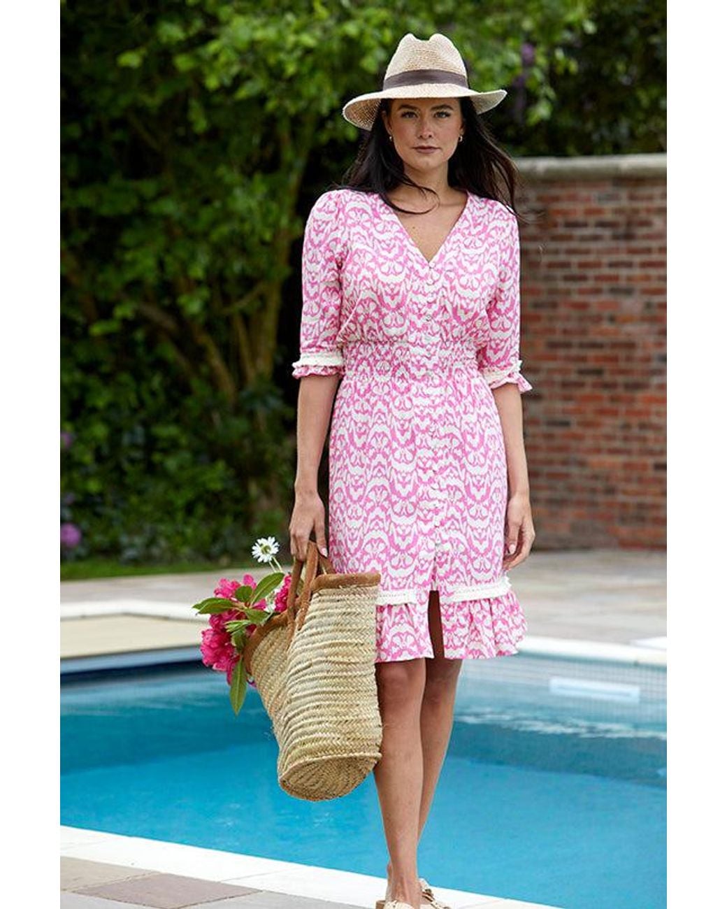 Guinea London Pink Cream Summer Dress