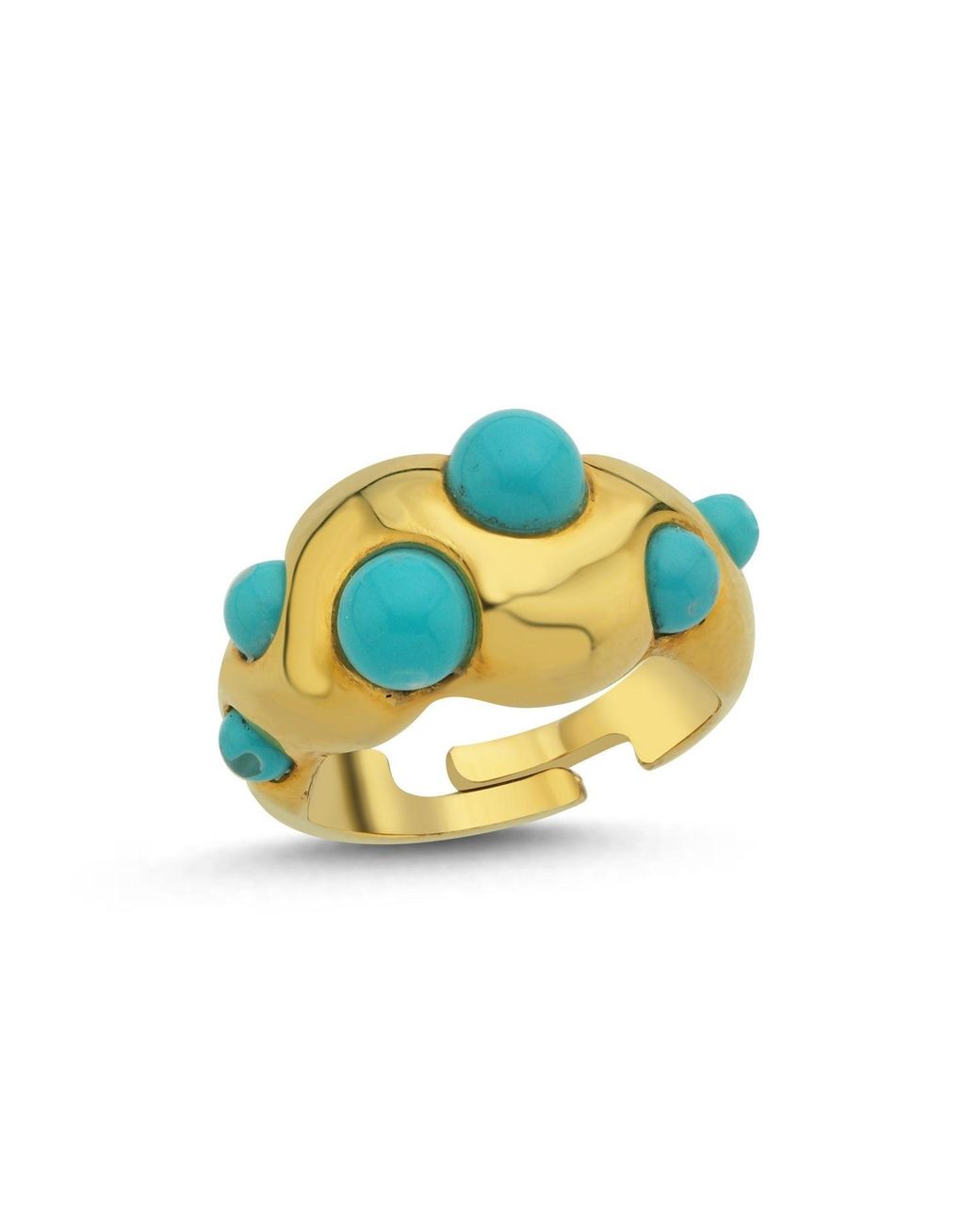 LINYA JEWELLERY Blue Adjustable Ring