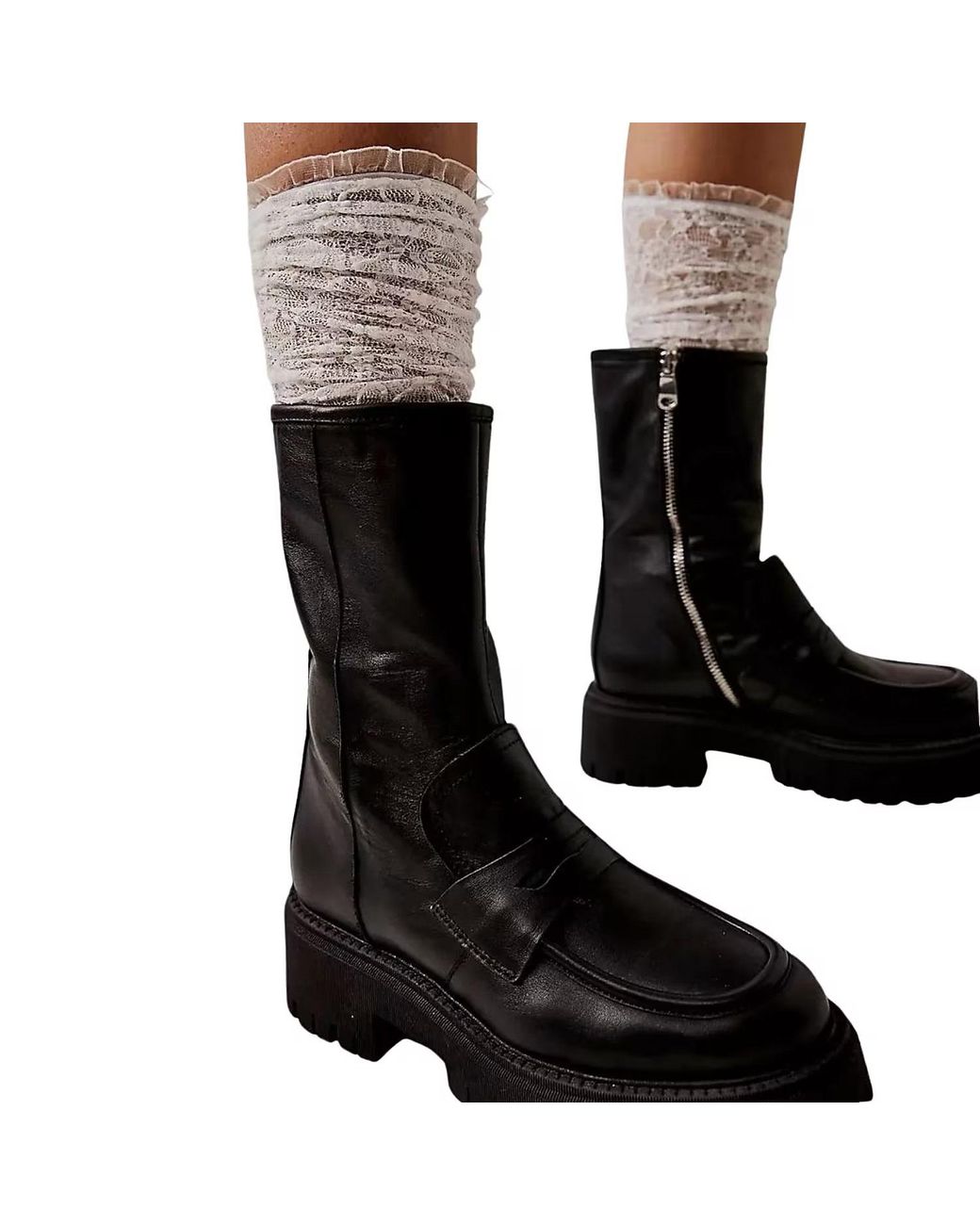 HIGH HEEL JUNGLE by KATHRYN EISMAN Brown Lace Knee High Socks