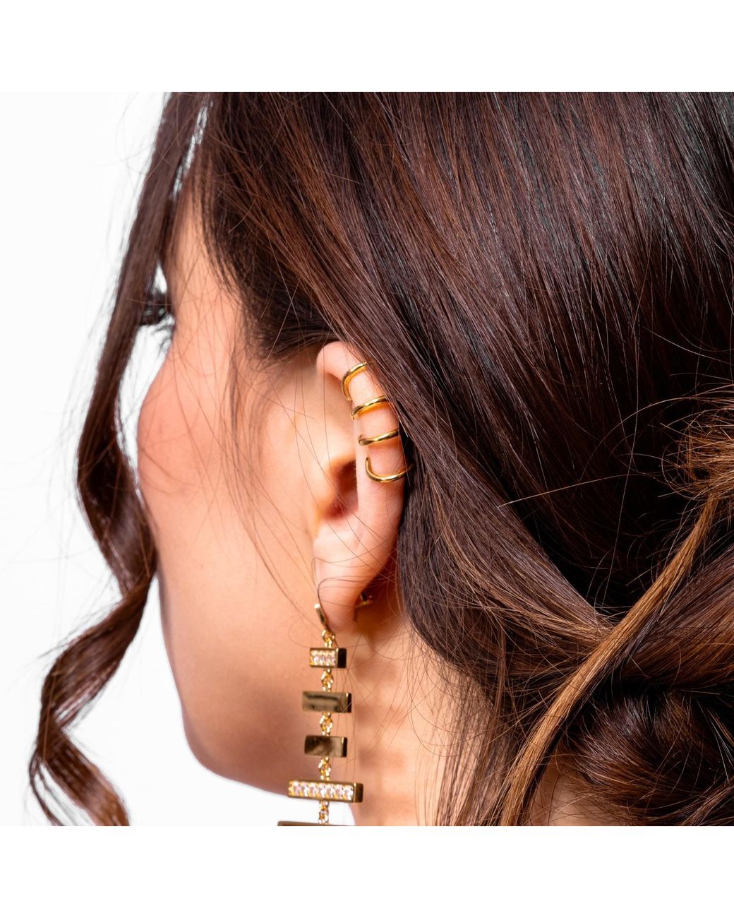 Lucy Quartermaine Metallic Waterfall High Ear Cuff