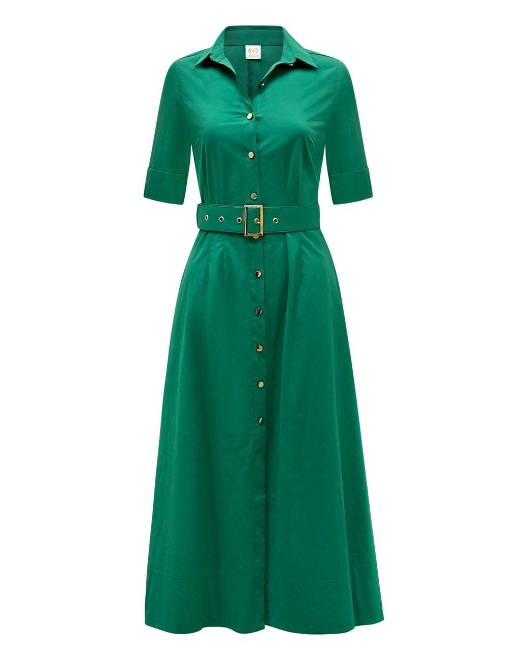 Why Mary Green Shirt Dress Midi