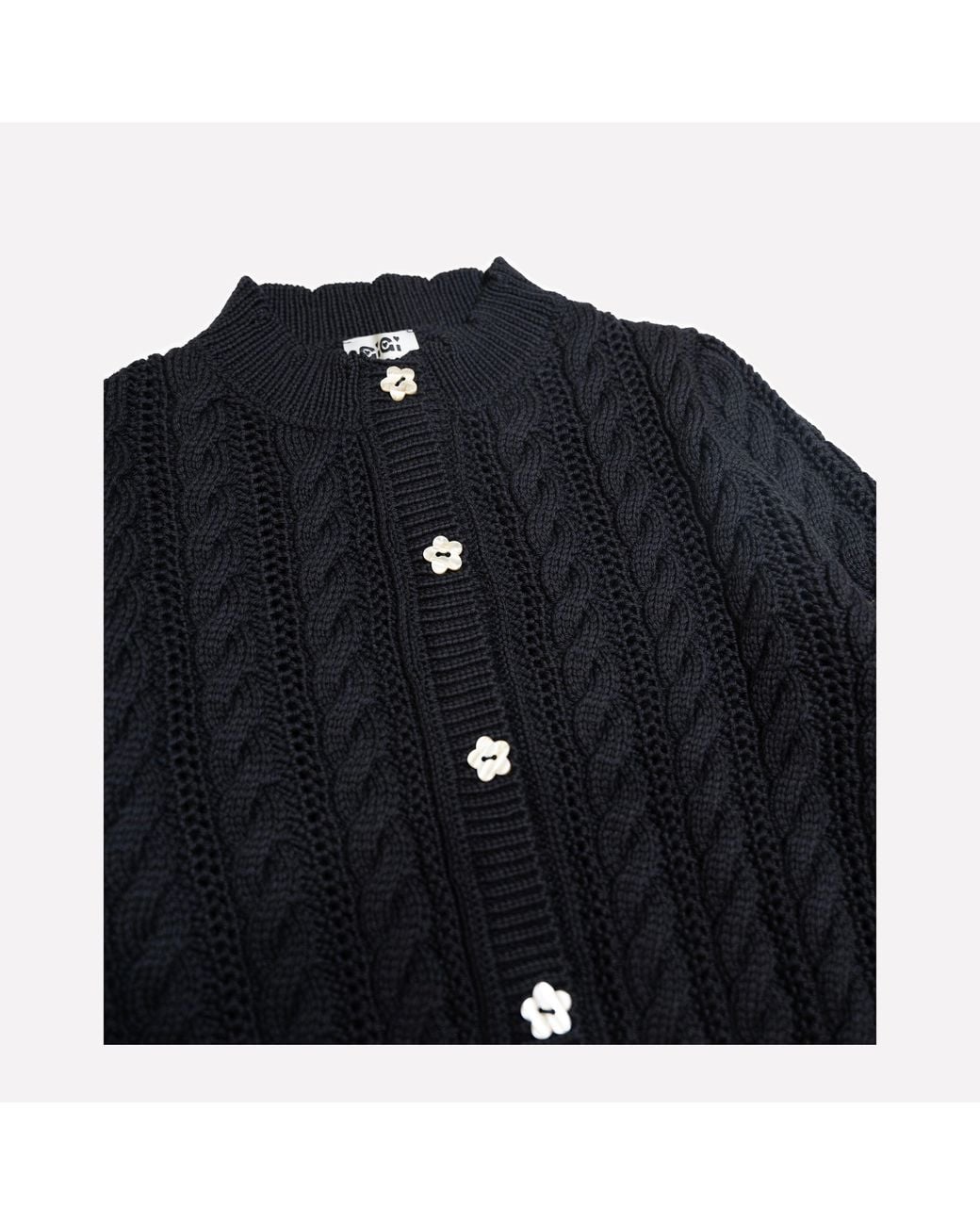 Gigi Knitwear Blue Ailis Eyelet Cardigan