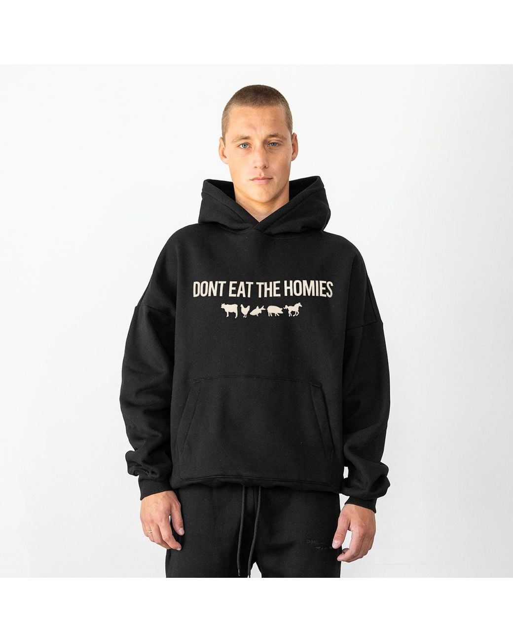 Dont Eat the Homies Black Neutrals Three D Hoodie