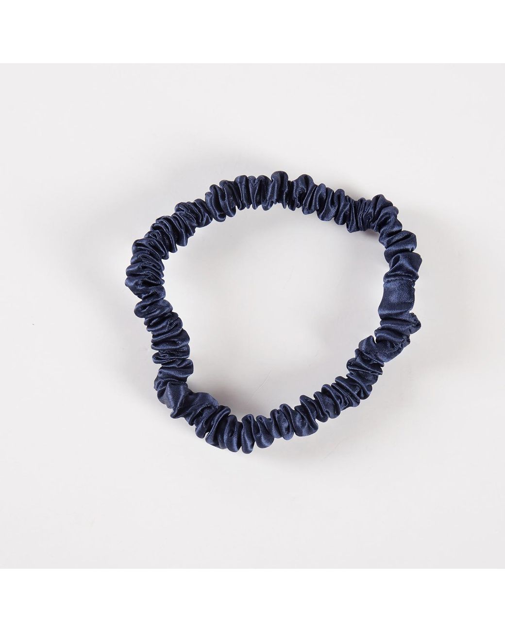 Soft Strokes Silk Blue Pure Mulberry Silk Skinny Scrunchie Set Of Five