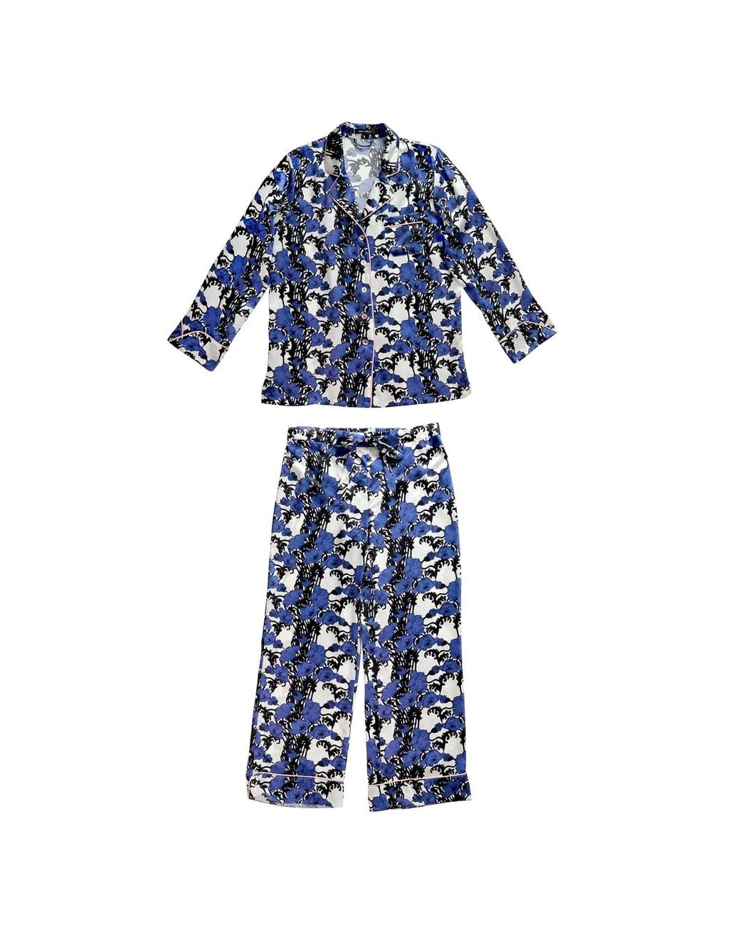 Emma Wallace Blue Papaver Pyjama Set