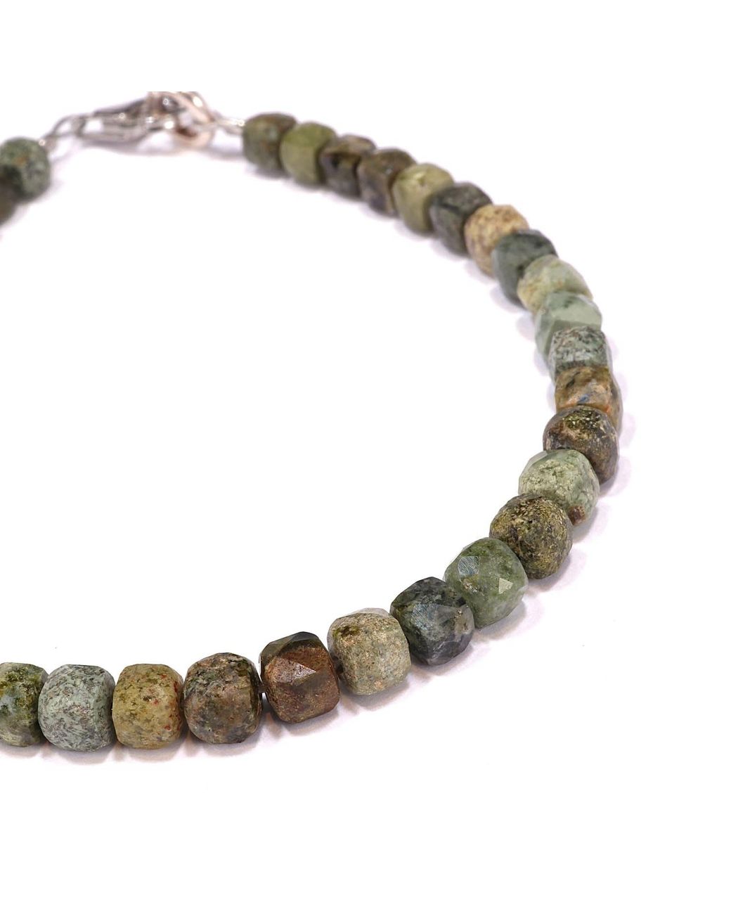 Mineralgems•Studio Metallic Jasper Bracelet With Epidote Inclusions for men
