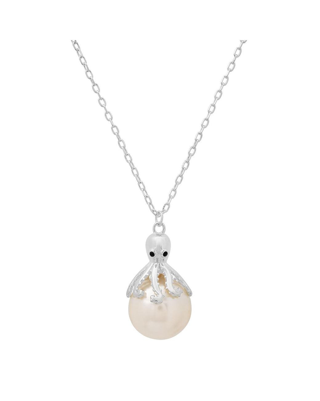 Kylie Harper Metallic Sterling Pearl Octopus Pendant Necklace