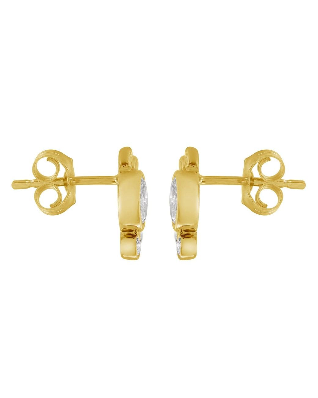 Artisan Metallic 14K Oval Diamond Cluster Stud Earrings