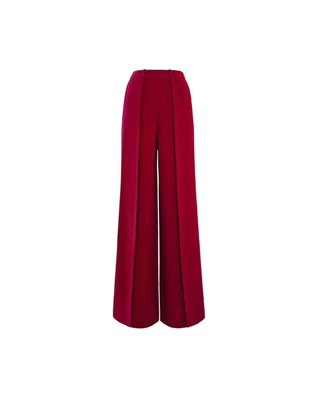 Solgo Atelier Red Dina Wide Leg Crepe Pant