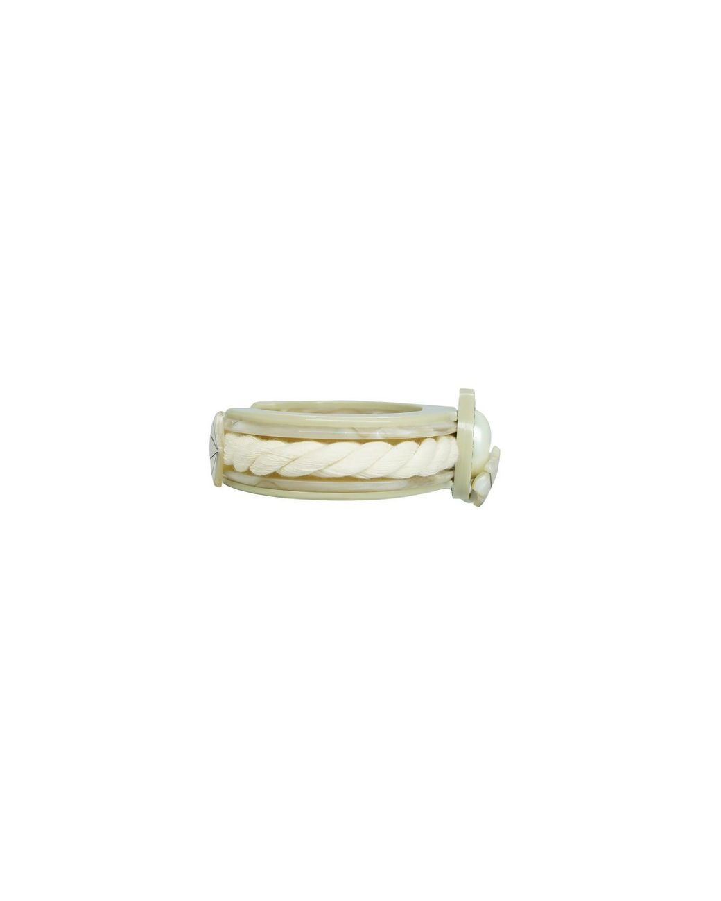 Gissa Bicalho Natural Handmade Bracelet Shell And Pearl Cord Clay