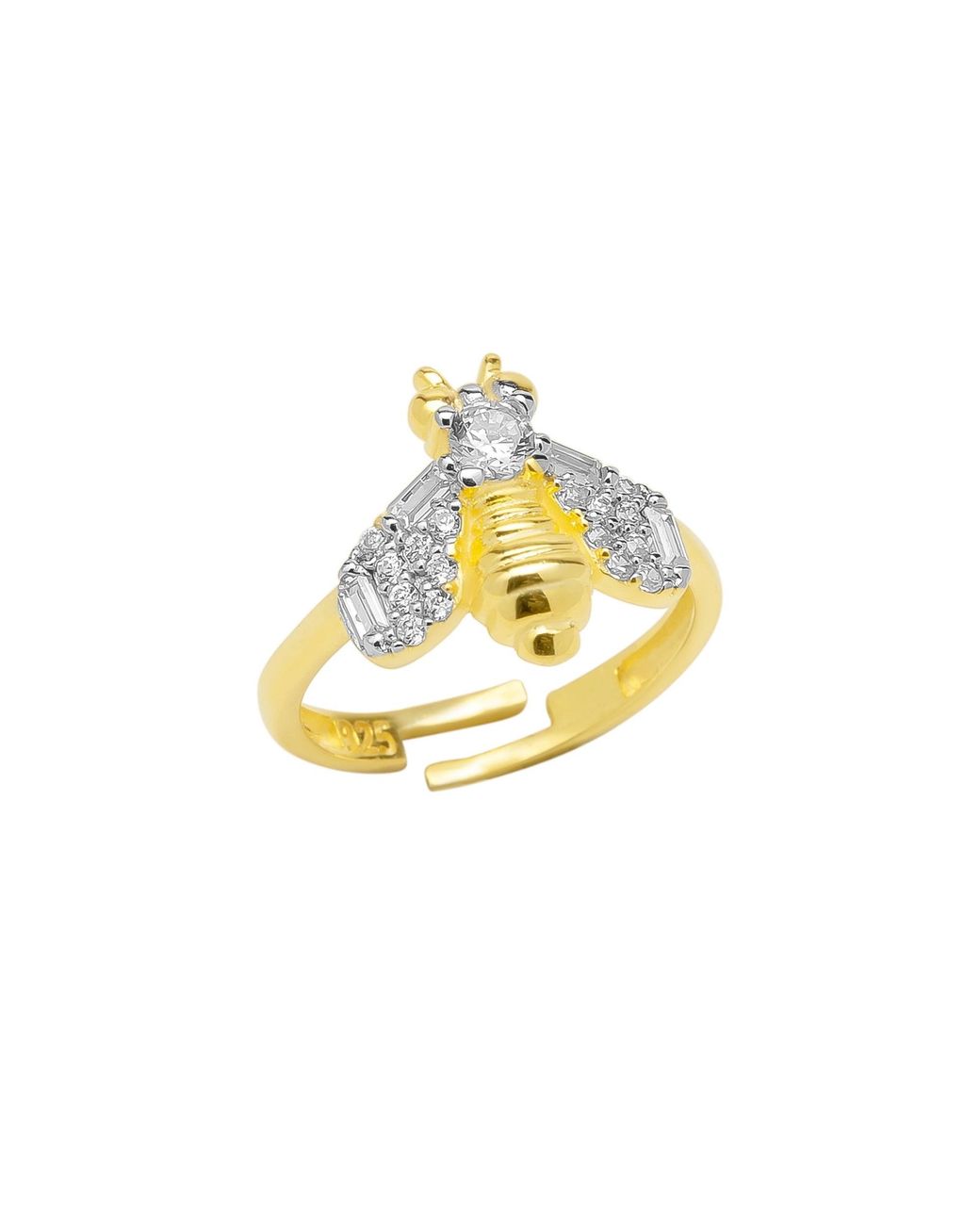Spero London Metallic Sterling Bumble Bee Ring