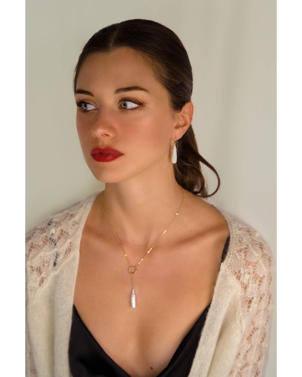 Katy Faye Metallic Gisèle Pearl Necklace