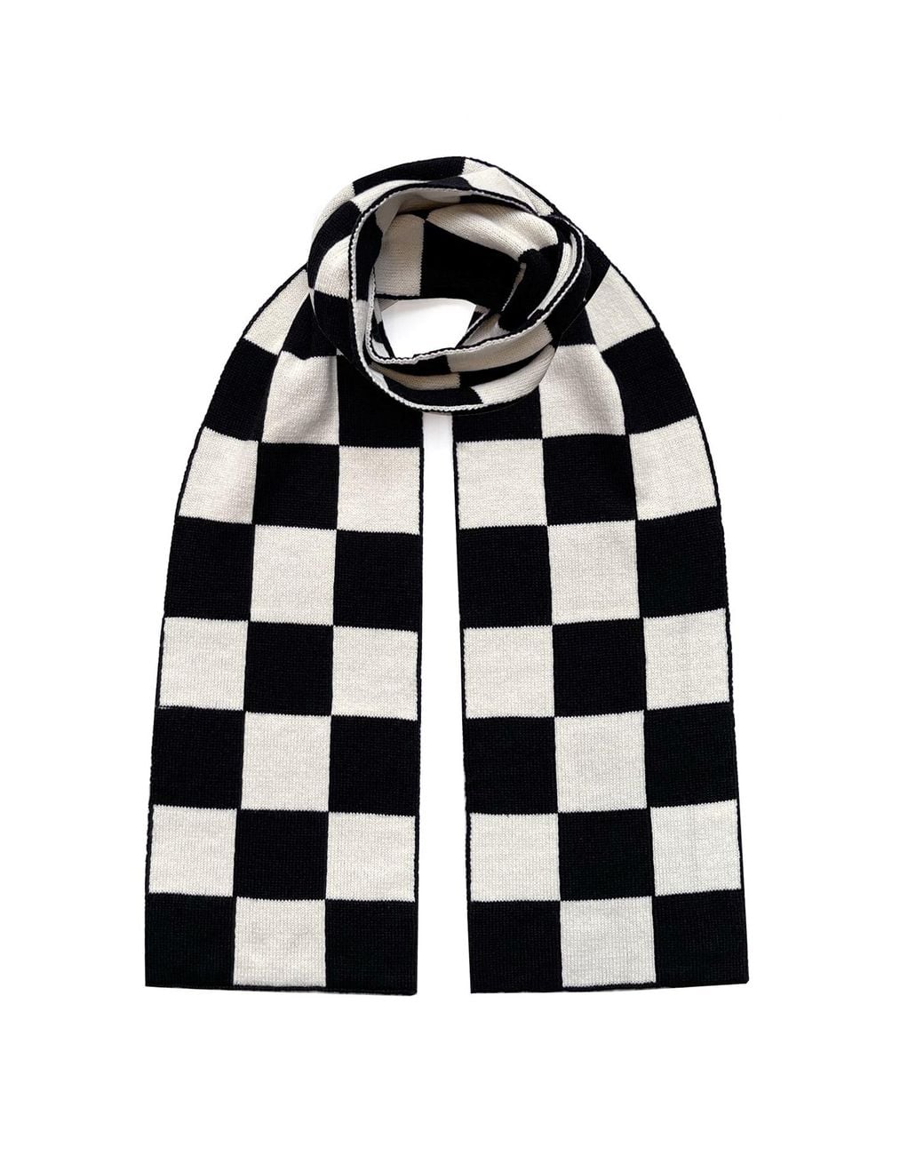 INGMARSON Black Checked Wool & Cashmere Scarf