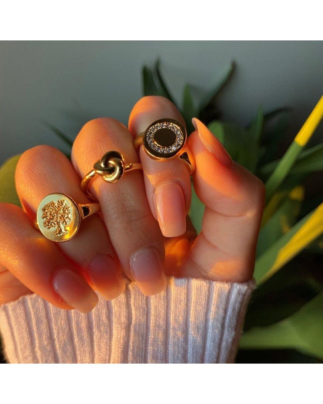 With Love Darling Metallic Circle Of Life Signet Ring
