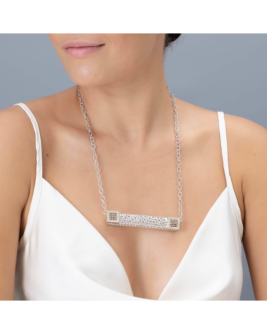 German Kabirski Metallic Kore Singular Edition Necklace With Sapphires