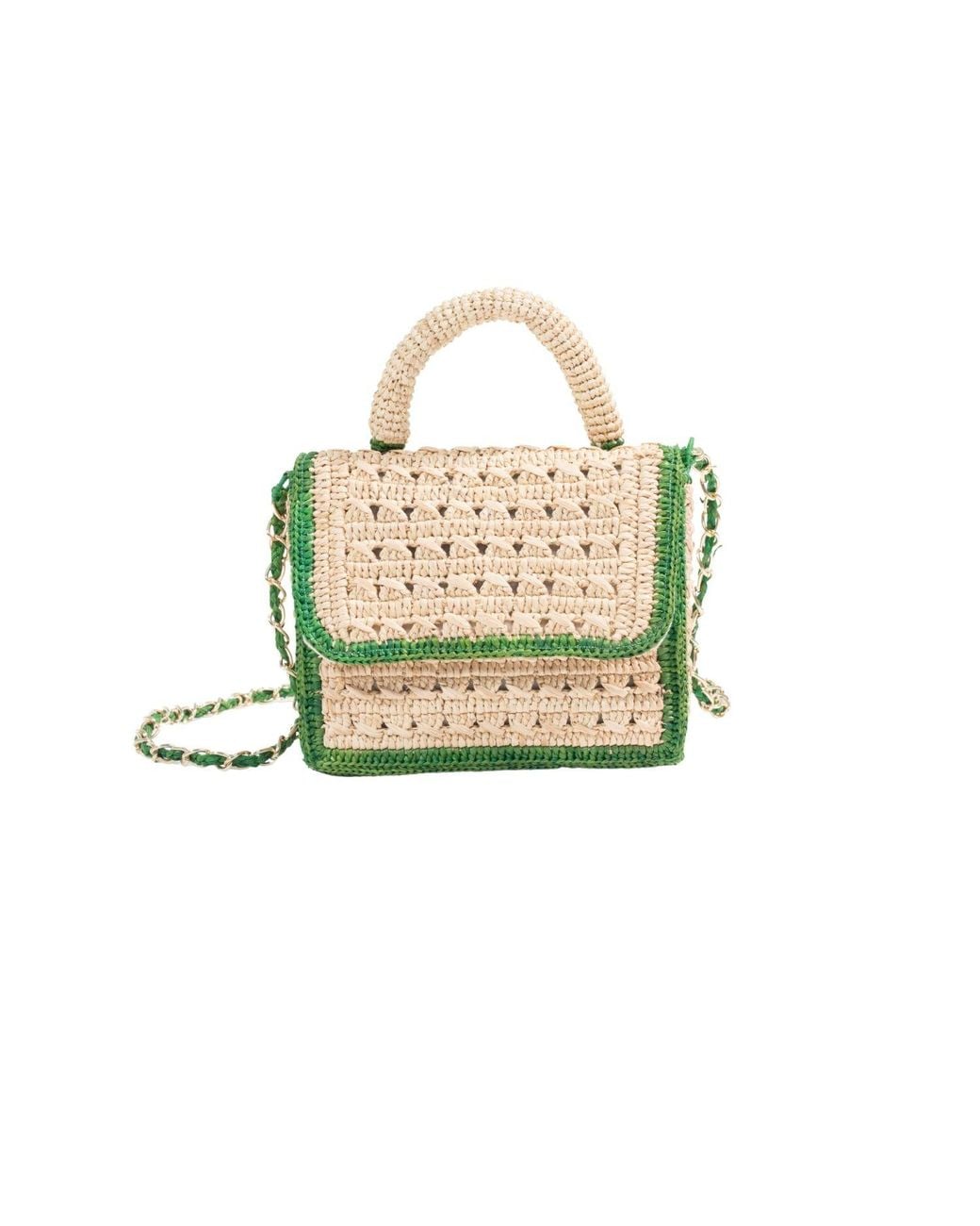 Zanatany Concepts Green Brouly Raffia Bag