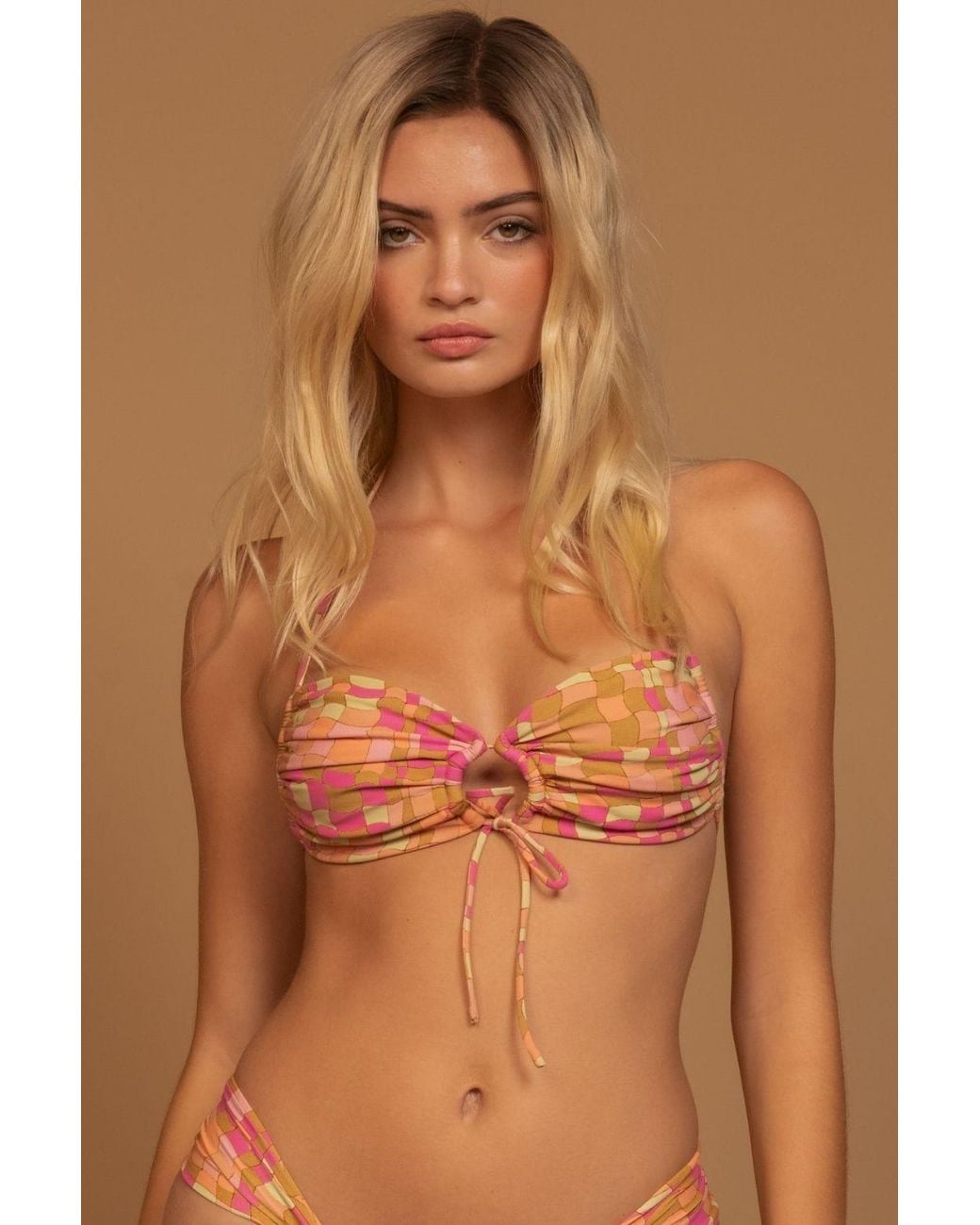 Montce Pink Ibiza Geo Mae Bikini Top
