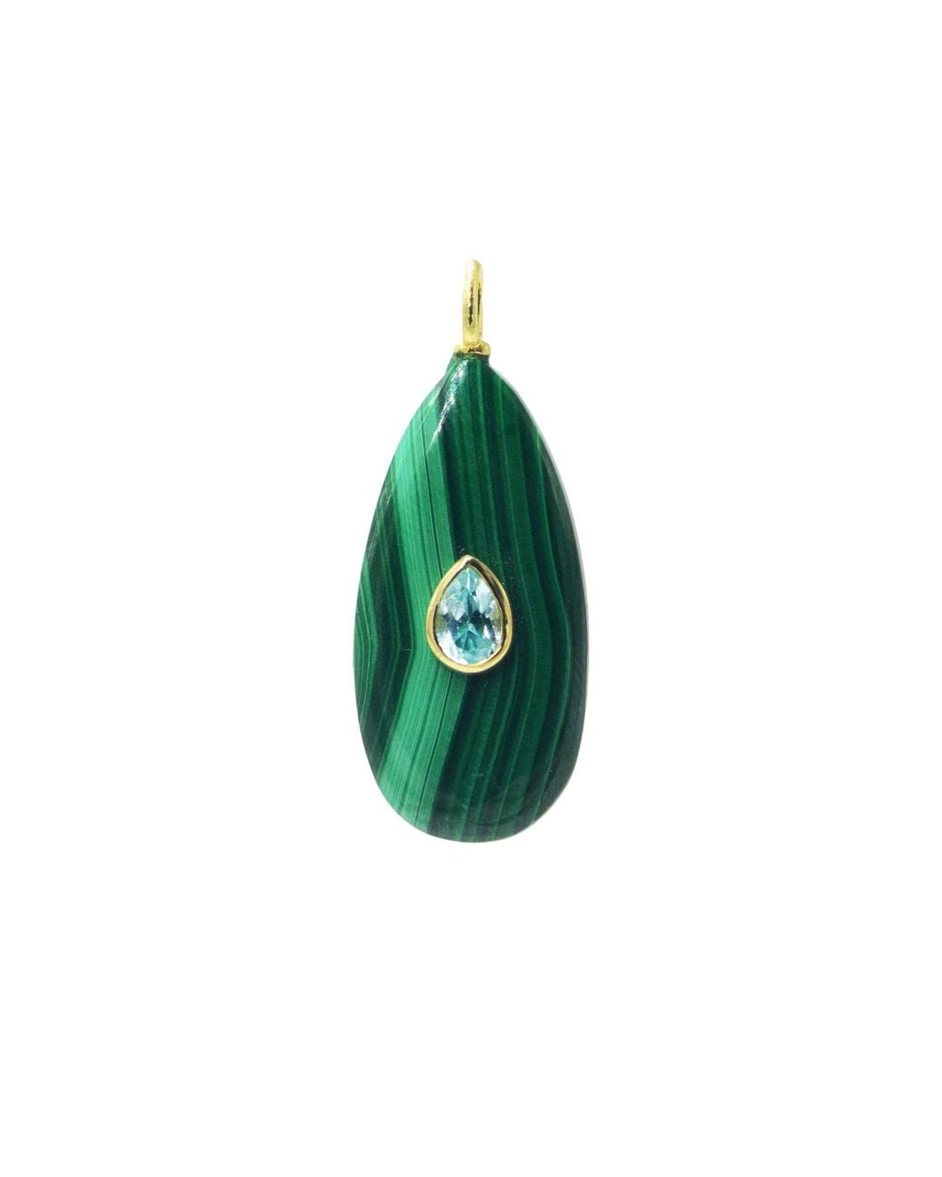 KAMARIA Green Malachite Gemstone Pendant With Topaz