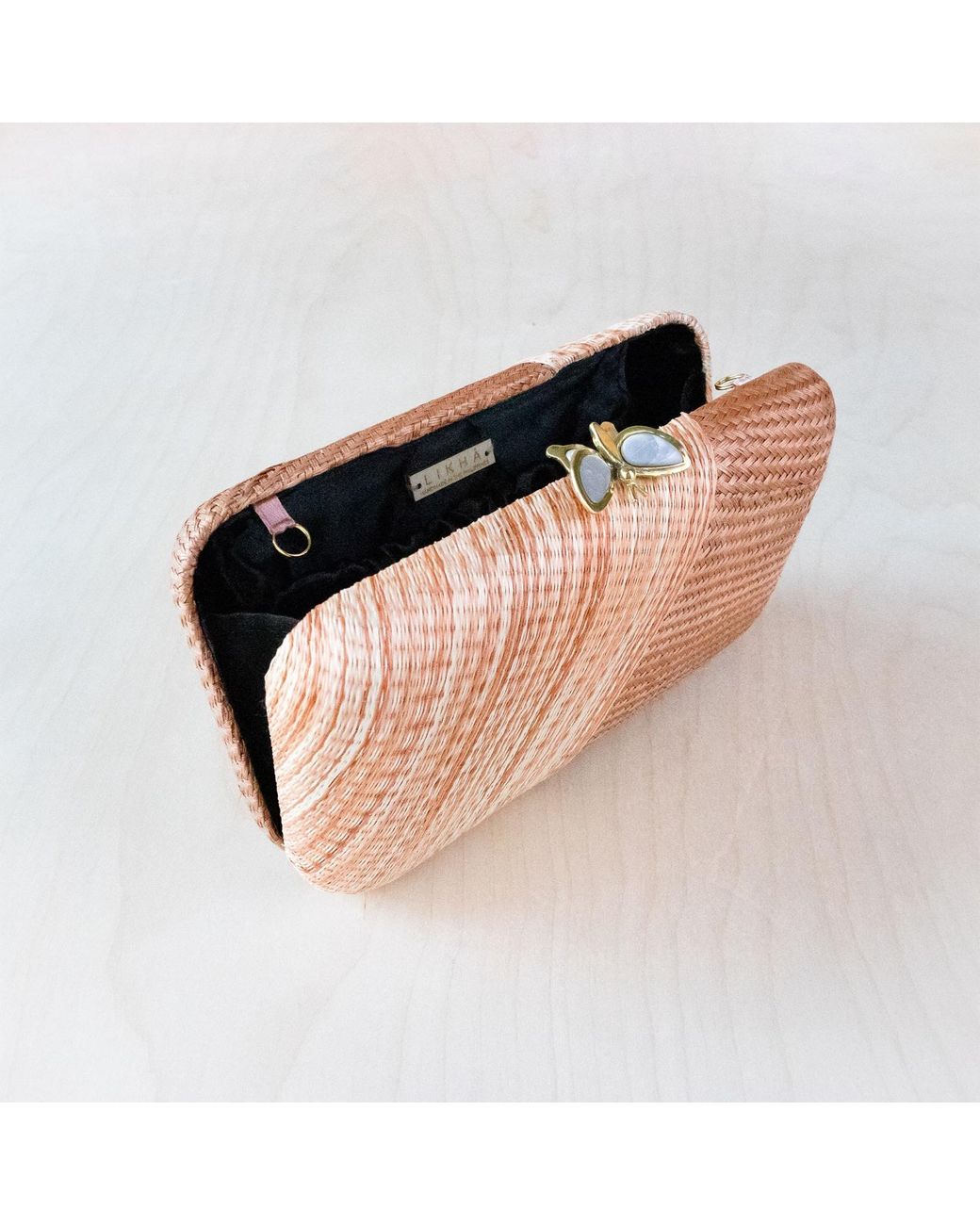 LIKHÂ Pink Coral Kimono Clutch Purse