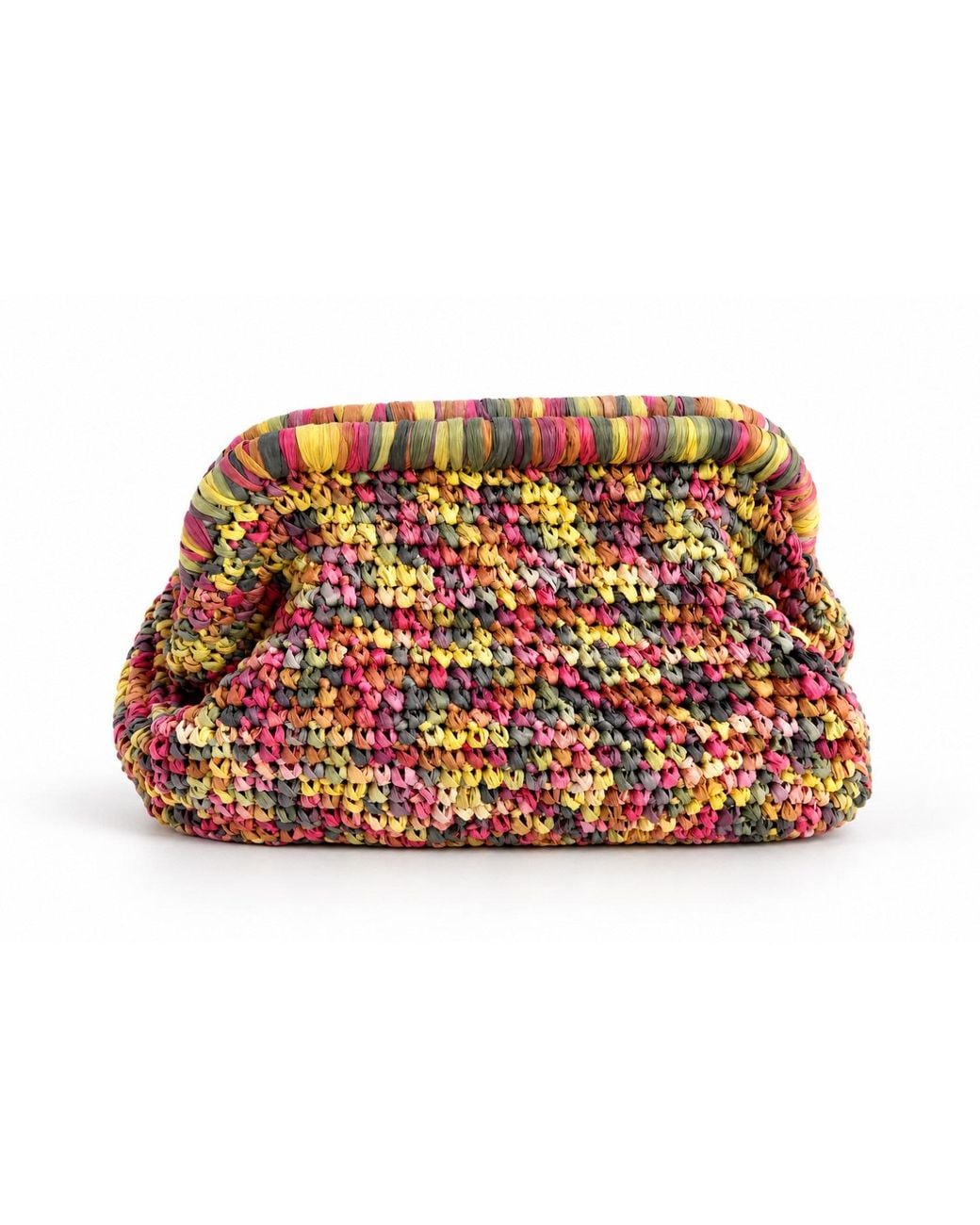 Nuvv Collection Red Handmade Multicolour Paper Yarn Clutch Bag