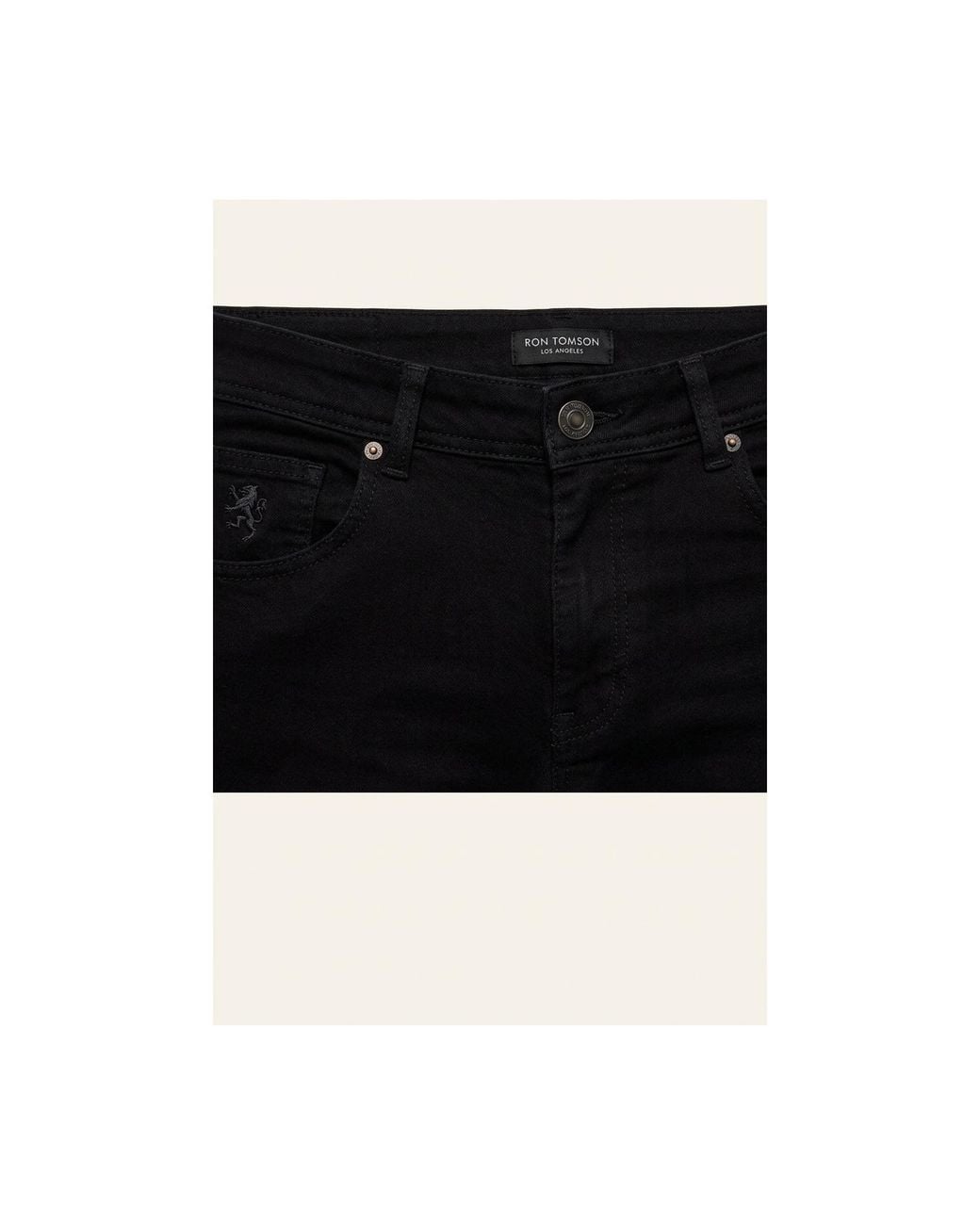 Ron Tomson Black Super Soft 5-Pocket Style Pants for men