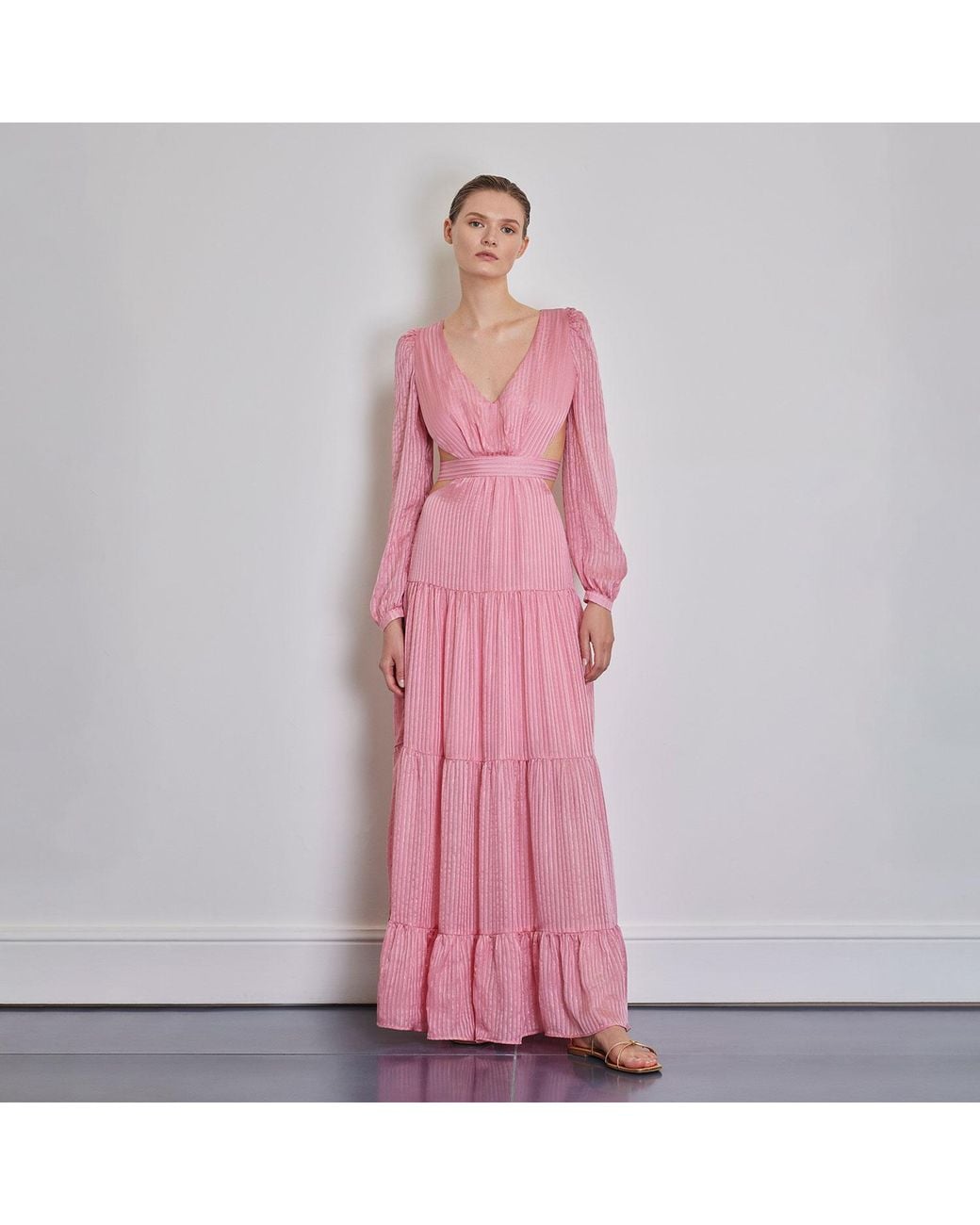Anse Victorin Pink Elly Silk Maxi Dress