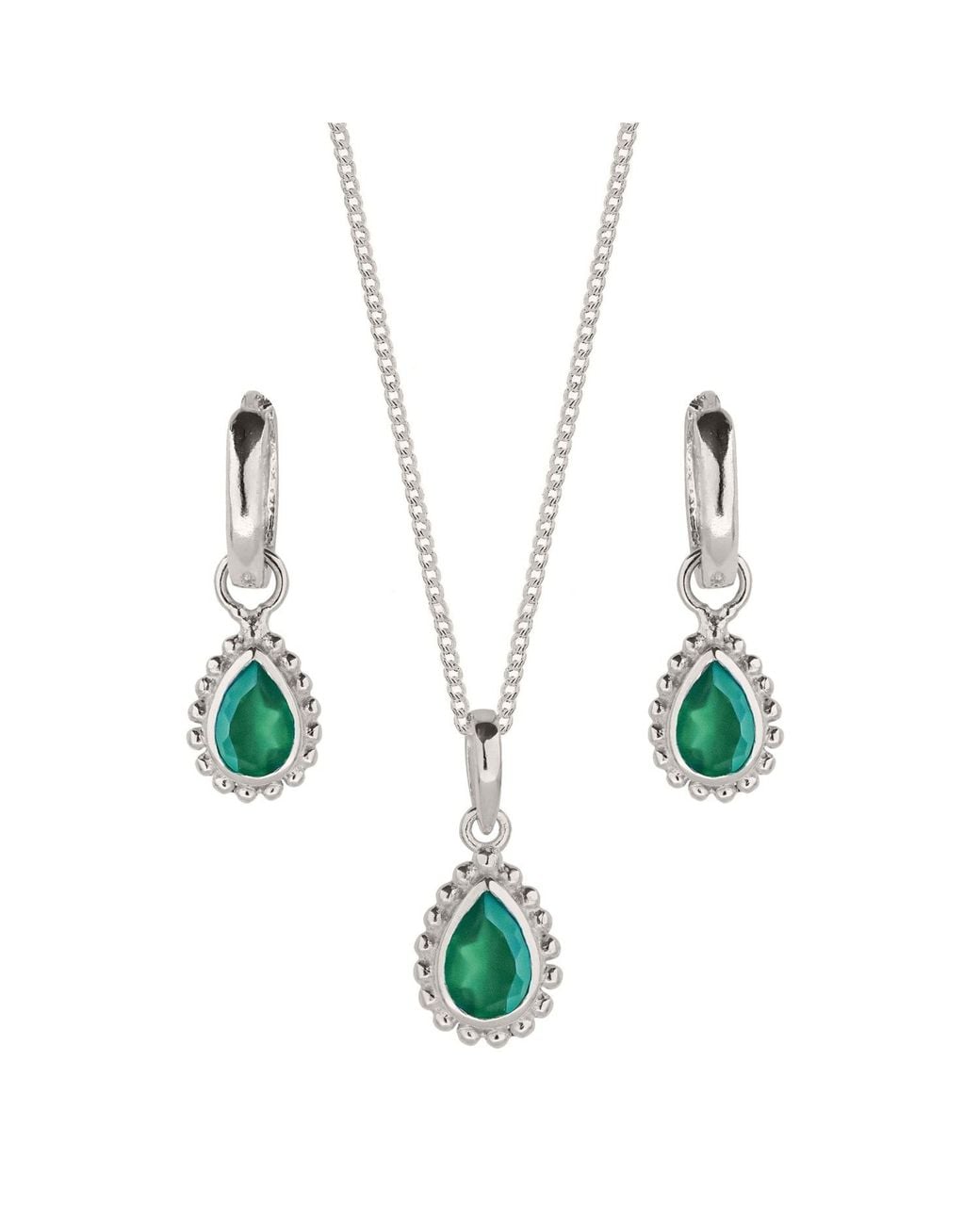Charlotte's Web Jewellery Green May Birthstone Sterling Necklace And Earring Set