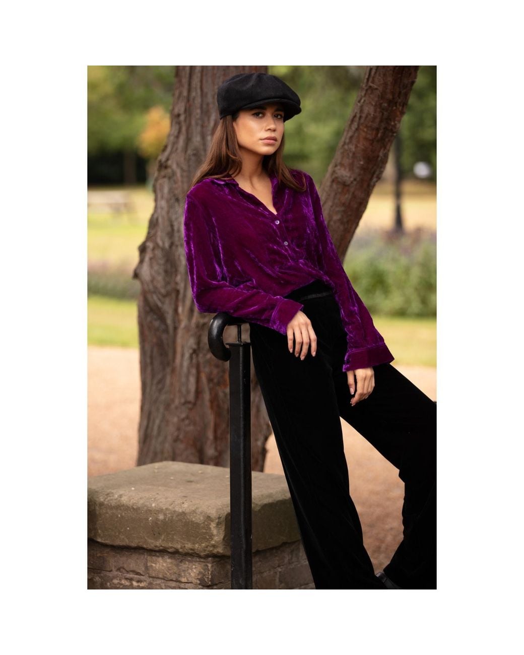 At Last Purple Silk Velvet Shirt