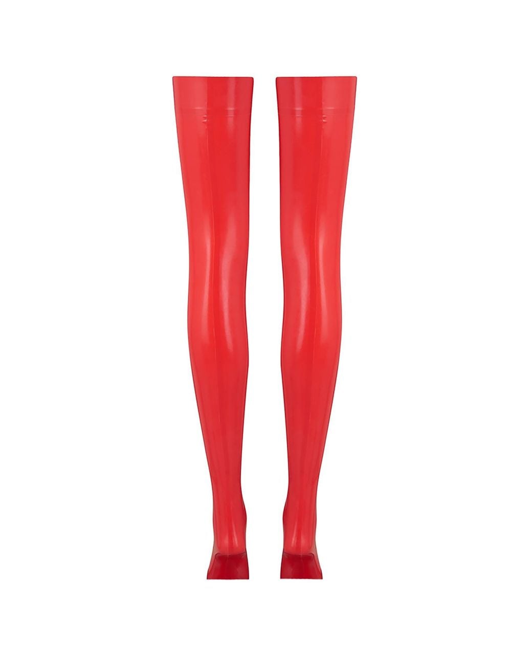 Elissa Poppy Red Latex Stockings