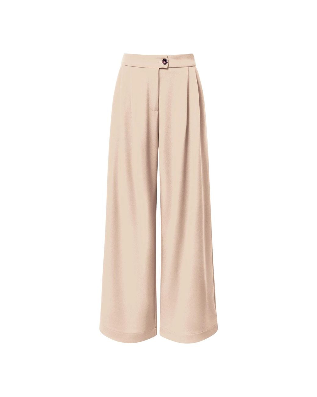 James Lakeland Natural Neutrals Cream Wide Leg Suit Trousers