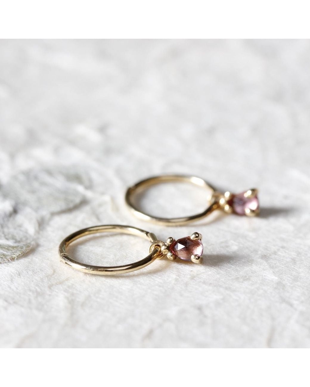 Lee Renee White Tourmaline Clicker Hoop Earrings