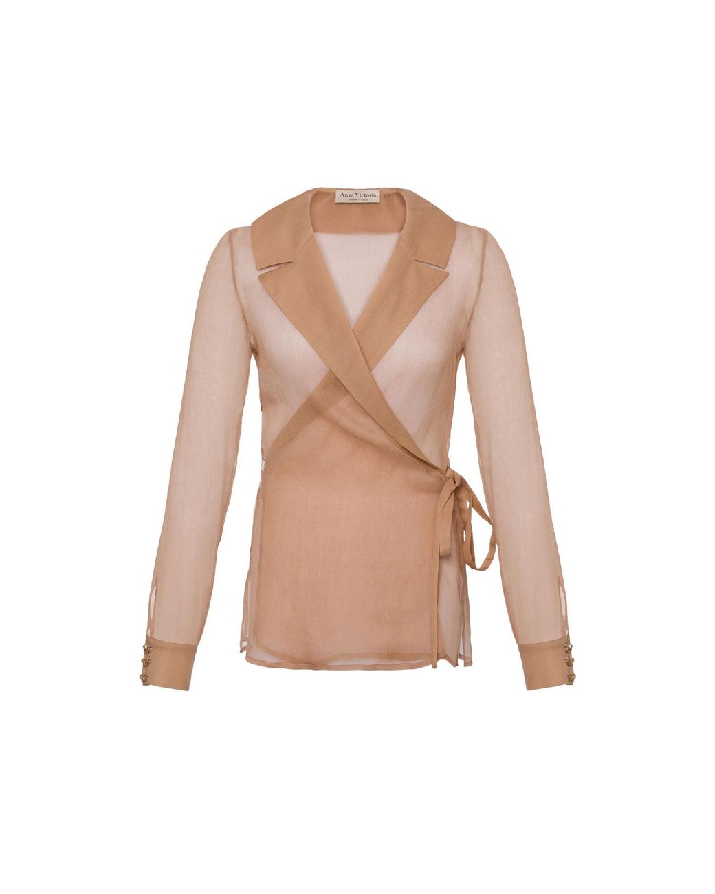 Anse Victorin Natural Neutrals Eva Silk Chiffon Blouse