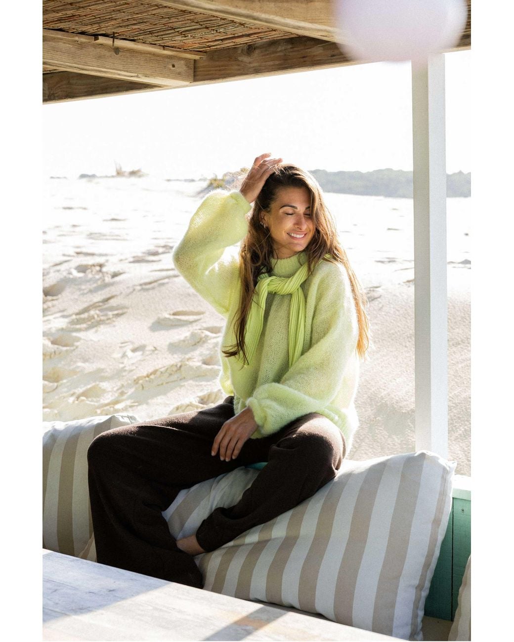 SALANIDA Green Melody Mohair Jumper Limone