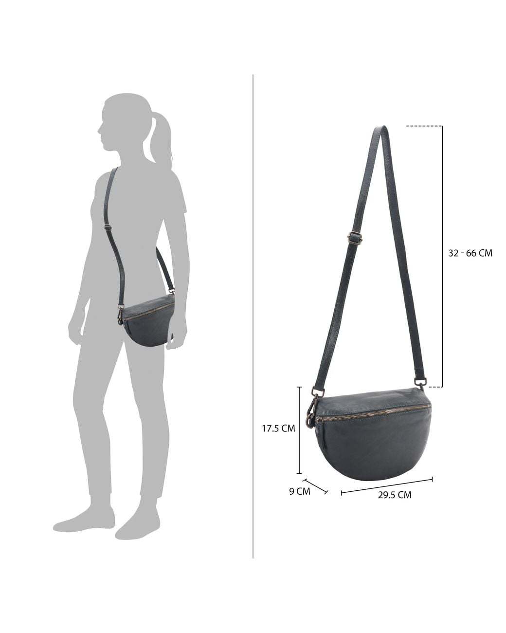 Lloyd Baker Gray Birch Leather Crossbody Bag
