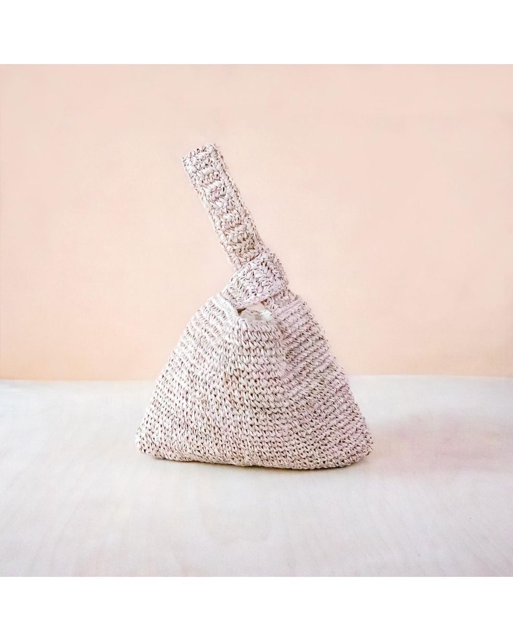 LIKHÂ Pink Neutrals Dusty Rose Crochet Knot Bag