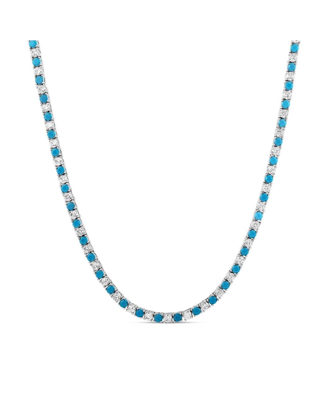 SHYMI Blue Alternating Color Tennis Necklace