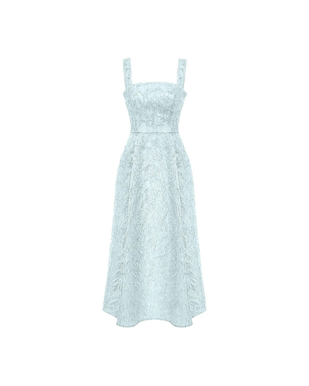 POST MERIDIEM Blue Light- Pleated Corset Midi Dress
