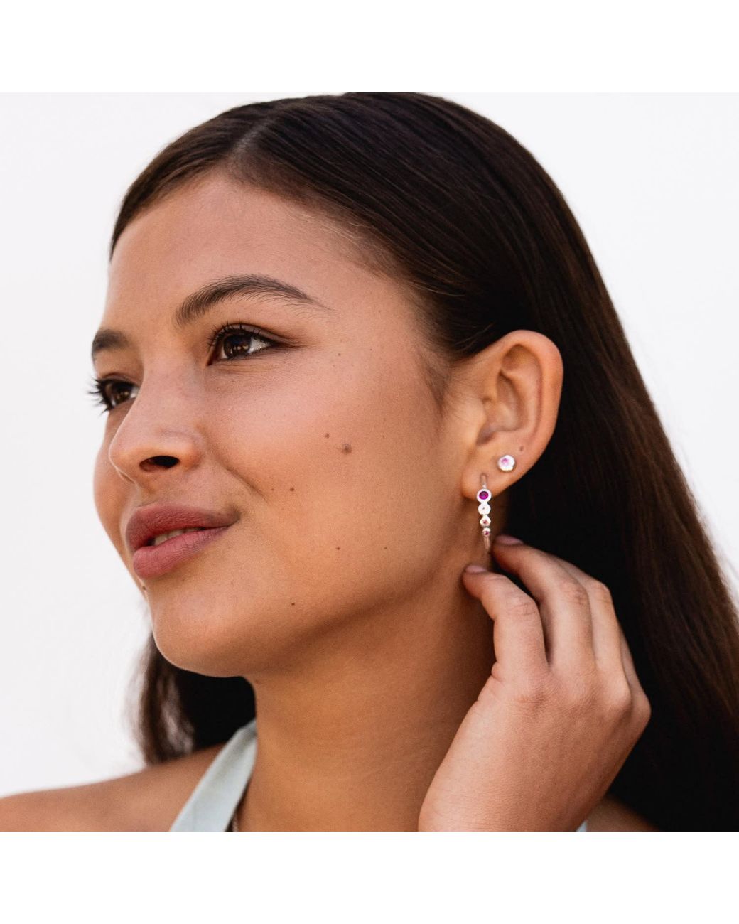 Dower & Hall Metallic Array Hoop Earrings