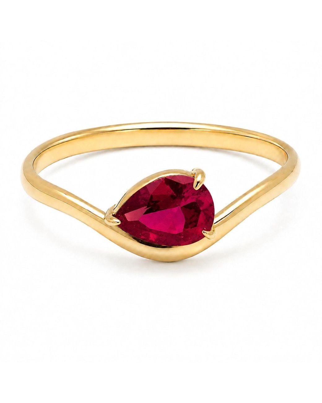 Belinda Jewelz Pink Ruby Wavy Solitair Birthstone Ring
