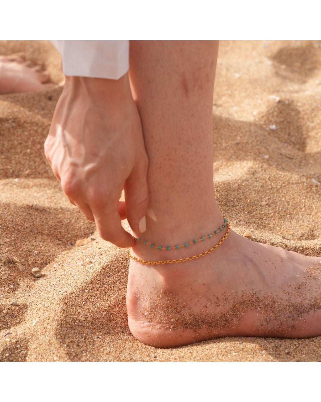 LINYA JEWELLERY Metallic Jemy Chain Anklet