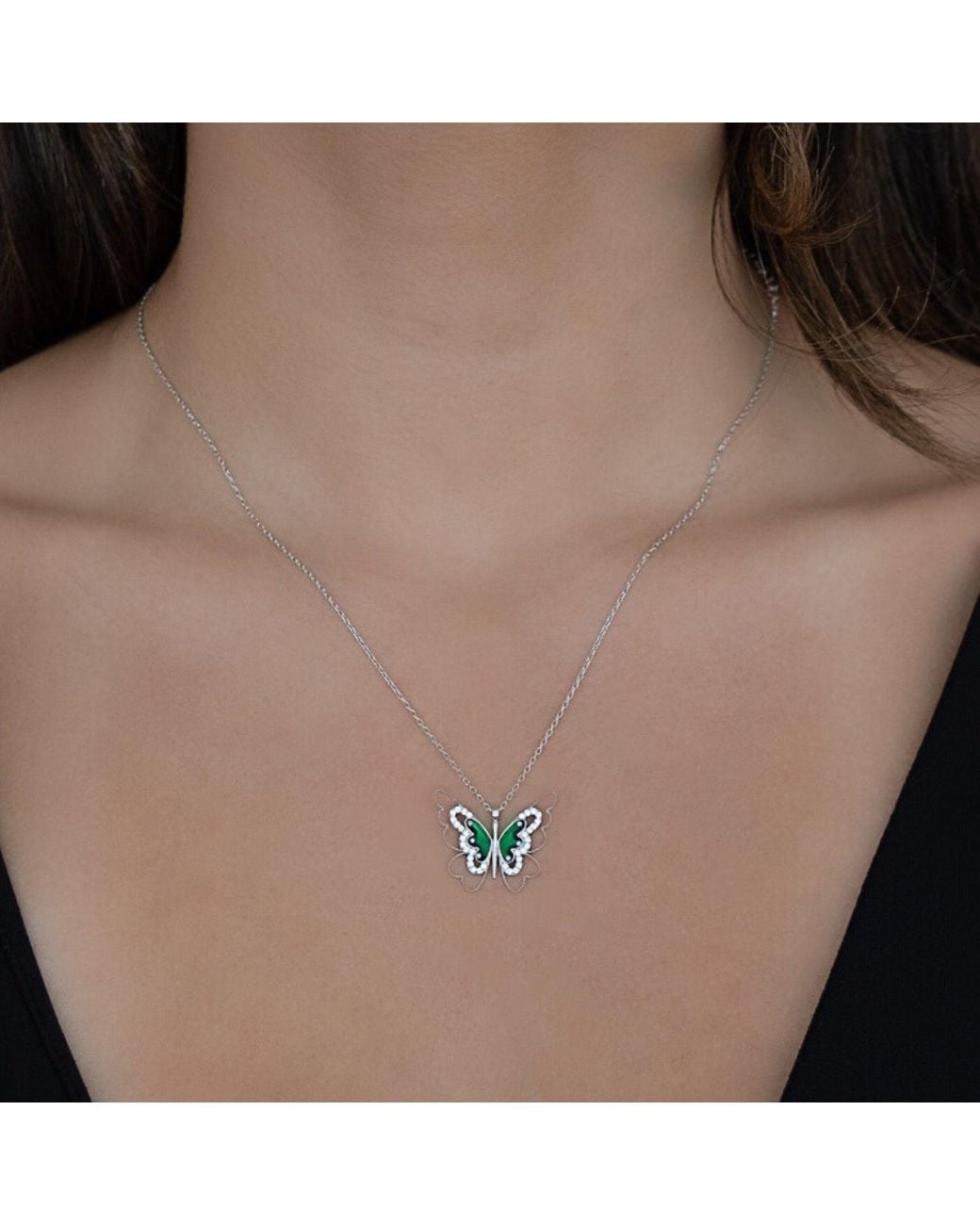 Ebru Jewelry Metallic Abundance Butterfly Necklace