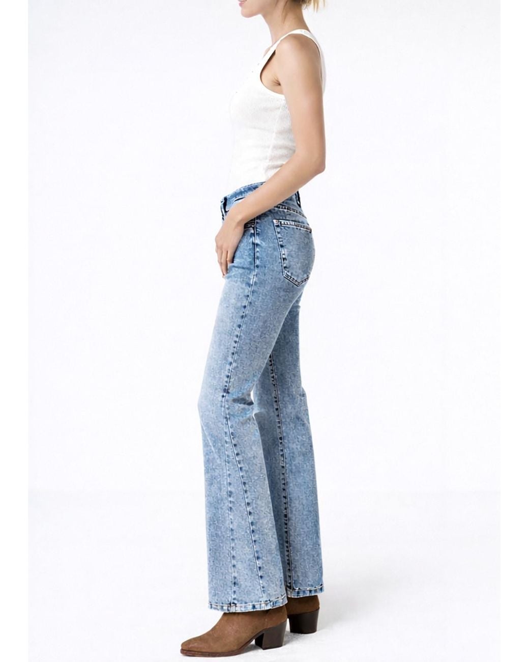 NOEND Blue Donna Mid Rise Flare