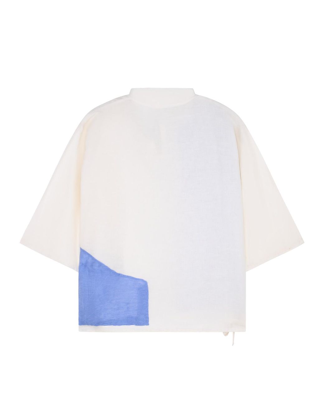Maison Louis Cotton And Skyblue Gauze Top for men